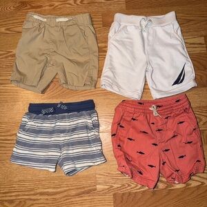 Nautica Kids Four-Pack Shorts - White, Tan, Blue, Coral